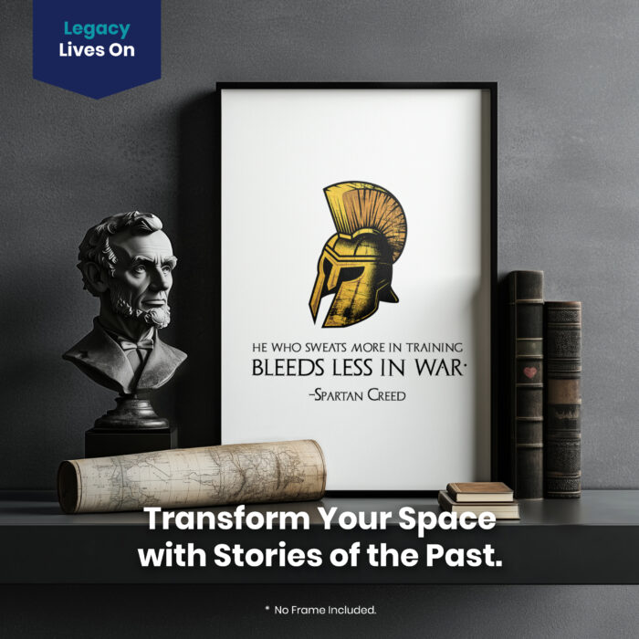 053014-002.Slogan-Portrait-2.jpg Spartan Helmet Greek Warrior Training  Room Decor - Home Decor For Home -  Greek Helmet Spartan Unframed Wall Poster - Image 2