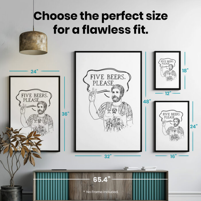 Roman Holds Up Two Fingers Says Five Beers  Room Decor - Home Decor For Home -  Rome History Beer Unframed Wall Poster - Image 7