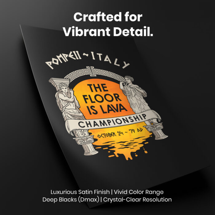 Floor Is Lava Championship History  Room Decor - Home Decor For Home -  Pompeii Ancient Ironic Unframed Wall Poster - Image 4