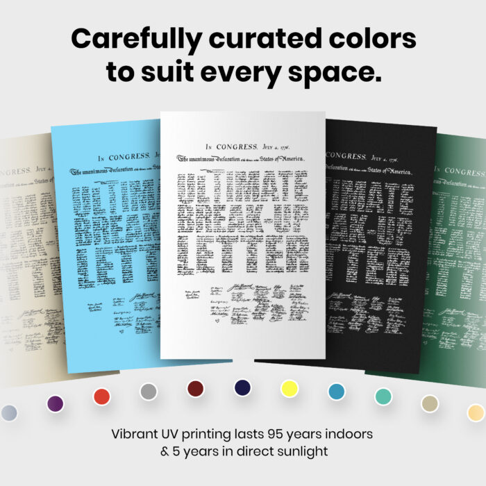 053023-006.Colors-2.jpg Ultimate Break-Up Letter  Room Decor - Home Decor For Home -  Declaration Of Independence Unframed Wall Poster - Image 6