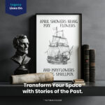 April Showers Bring May Flowers  Room Decor - Home Decor For Home -  Mayflower History Teacher Unframed Wall Poster - Image 2