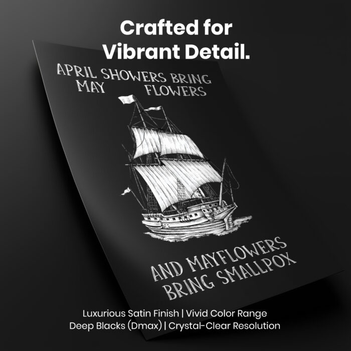 April Showers Bring May Flowers  Room Decor - Home Decor For Home -  Mayflower History Teacher Unframed Wall Poster - Image 4