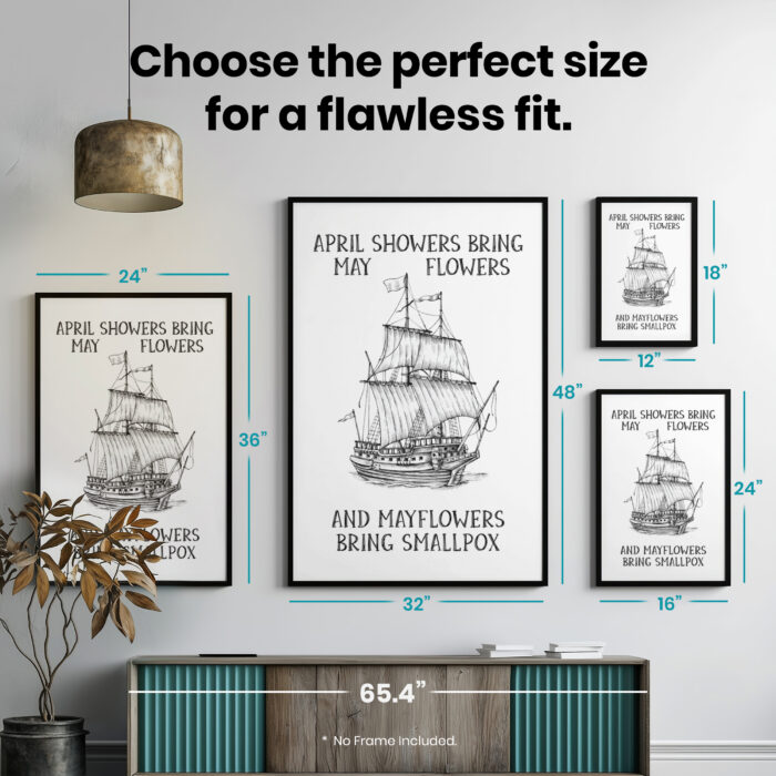 April Showers Bring May Flowers  Room Decor - Home Decor For Home -  Mayflower History Teacher Unframed Wall Poster - Image 7