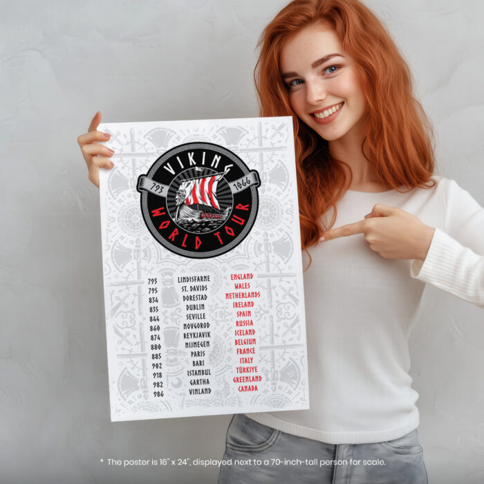 History Viking World Tour Funny  Room Decor - Home Decor For Home -  Front and Backprint Medieval Unframed Wall Poster - Image 5