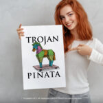 Trojan Horse Pi?ata Greek  Room Decor - Home Decor For Home -  Ironic History Teacher Trojan Unframed Wall Poster - Image 5