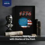 1776 For Men or Women America Flag  Room Decor - Home Decor For Home -  Patriotic We The People Unframed Wall Poster - Image 2