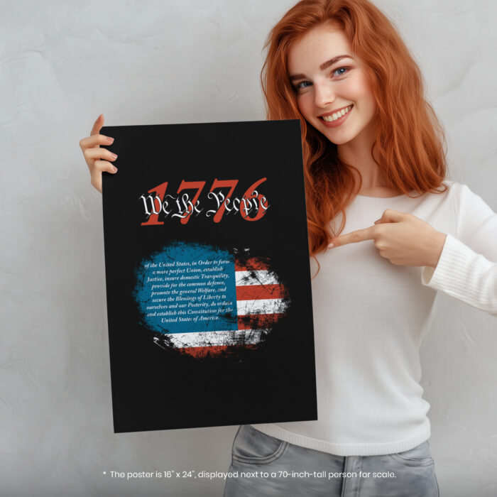 1776 For Men or Women America Flag  Room Decor - Home Decor For Home -  Patriotic We The People Unframed Wall Poster - Image 5