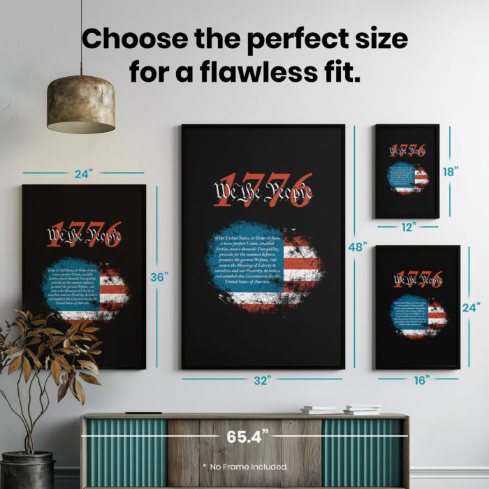 1776 For Men or Women America Flag  Room Decor - Home Decor For Home -  Patriotic We The People Unframed Wall Poster - Image 7