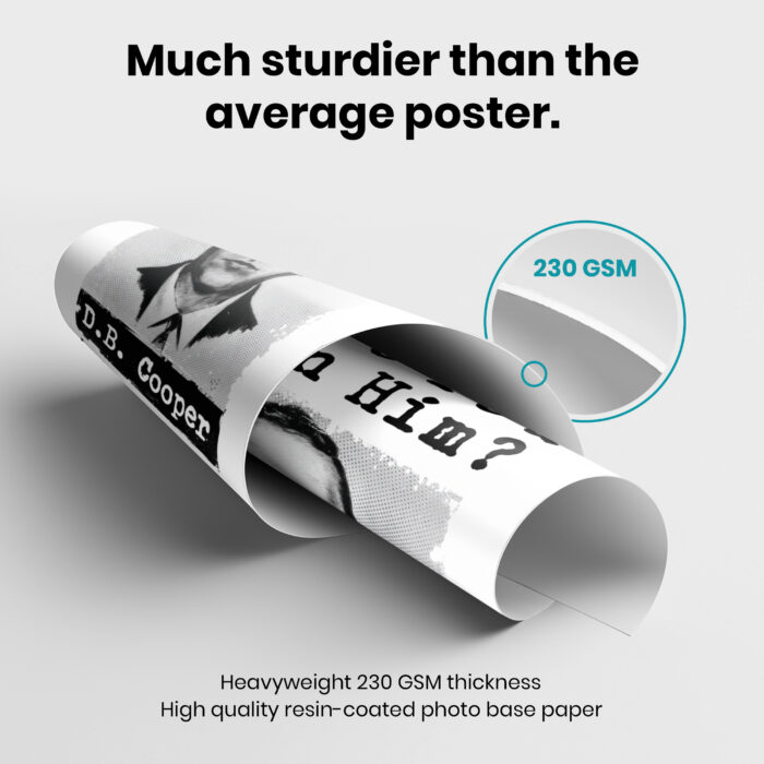 D.B. Cooper Unsolved Mystery  Room Decor - Home Decor For Home -  Skydiving DB Cooper Unframed Wall Poster - Image 3