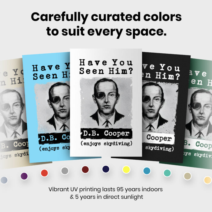 D.B. Cooper Unsolved Mystery  Room Decor - Home Decor For Home -  Skydiving DB Cooper Unframed Wall Poster - Image 6