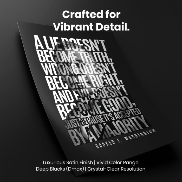 Booker T. Washington Lie Truth Evil Good  Room Decor - Home Decor For Home -  Black History Month Unframed Wall Poster - Image 4