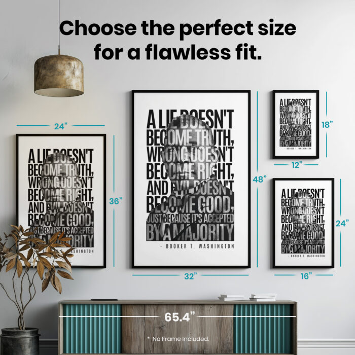 Booker T. Washington Lie Truth Evil Good  Room Decor - Home Decor For Home -  Black History Month Unframed Wall Poster - Image 7