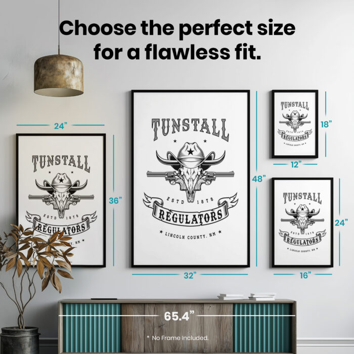 Western Cowboy History Cattle Skull Guns  Room Decor - Home Decor For Home -  Tunstall Regulators Unframed Wall Poster - Image 7