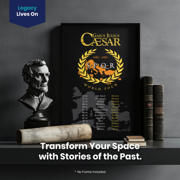 Gaius Julius Caesar World Tour  Room Decor - Home Decor For Home -  Front & Backprint SPQR Caesar Unframed Wall Poster - Image 2