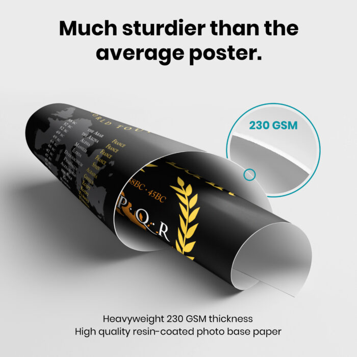 Gaius Julius Caesar World Tour  Room Decor - Home Decor For Home -  Front & Backprint SPQR Caesar Unframed Wall Poster - Image 3