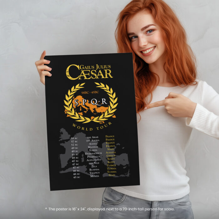Gaius Julius Caesar World Tour  Room Decor - Home Decor For Home -  Front & Backprint SPQR Caesar Unframed Wall Poster - Image 5