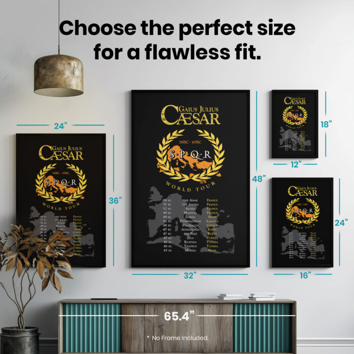 Gaius Julius Caesar World Tour  Room Decor - Home Decor For Home -  Front & Backprint SPQR Caesar Unframed Wall Poster - Image 7