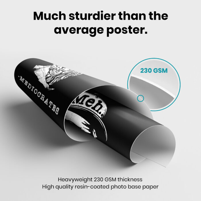 Meh Good Enough Demotivational Funny  Room Decor - Home Decor For Home -  Cap Ironic Mediocrates Unframed Wall Poster - Image 3