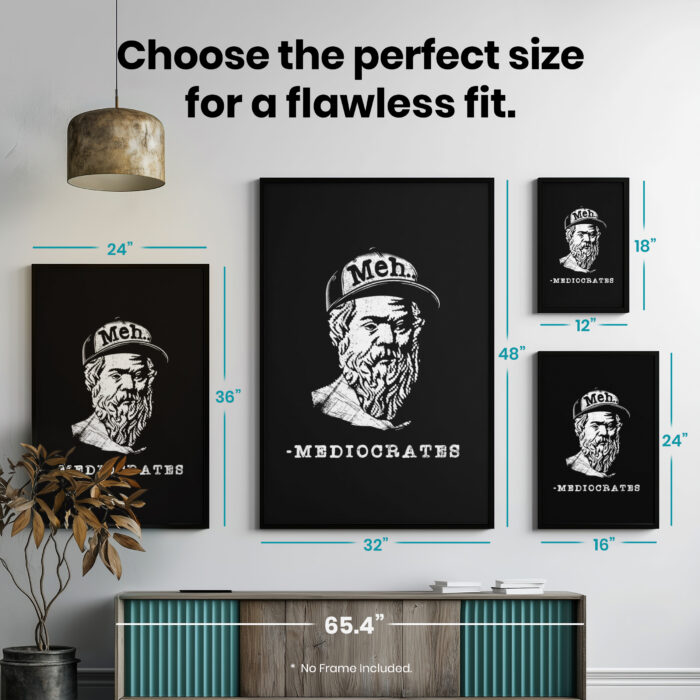 Meh Good Enough Demotivational Funny  Room Decor - Home Decor For Home -  Cap Ironic Mediocrates Unframed Wall Poster - Image 7