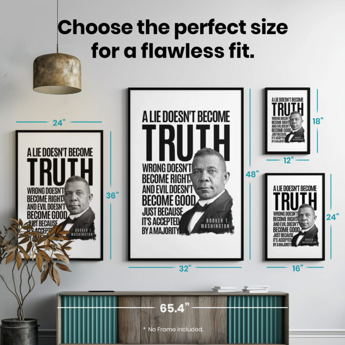 Booker T. Washington Lie Truth Evil Good Room Decor - Home Decor - Black History Month Unframed Wall Poster - Image 7