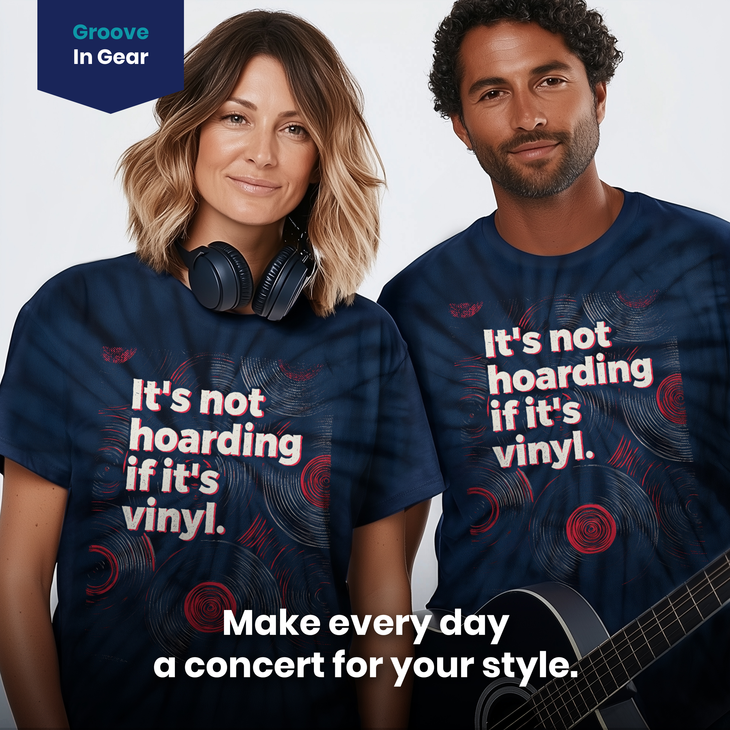 004006.Not-Hoarding-Vinyl-dark-bg-004 Not Hoarding Vinyl Quote Retro Collector Music Lover Graphic Unisex Tie Dye Cotton T-Shirt - Image 4