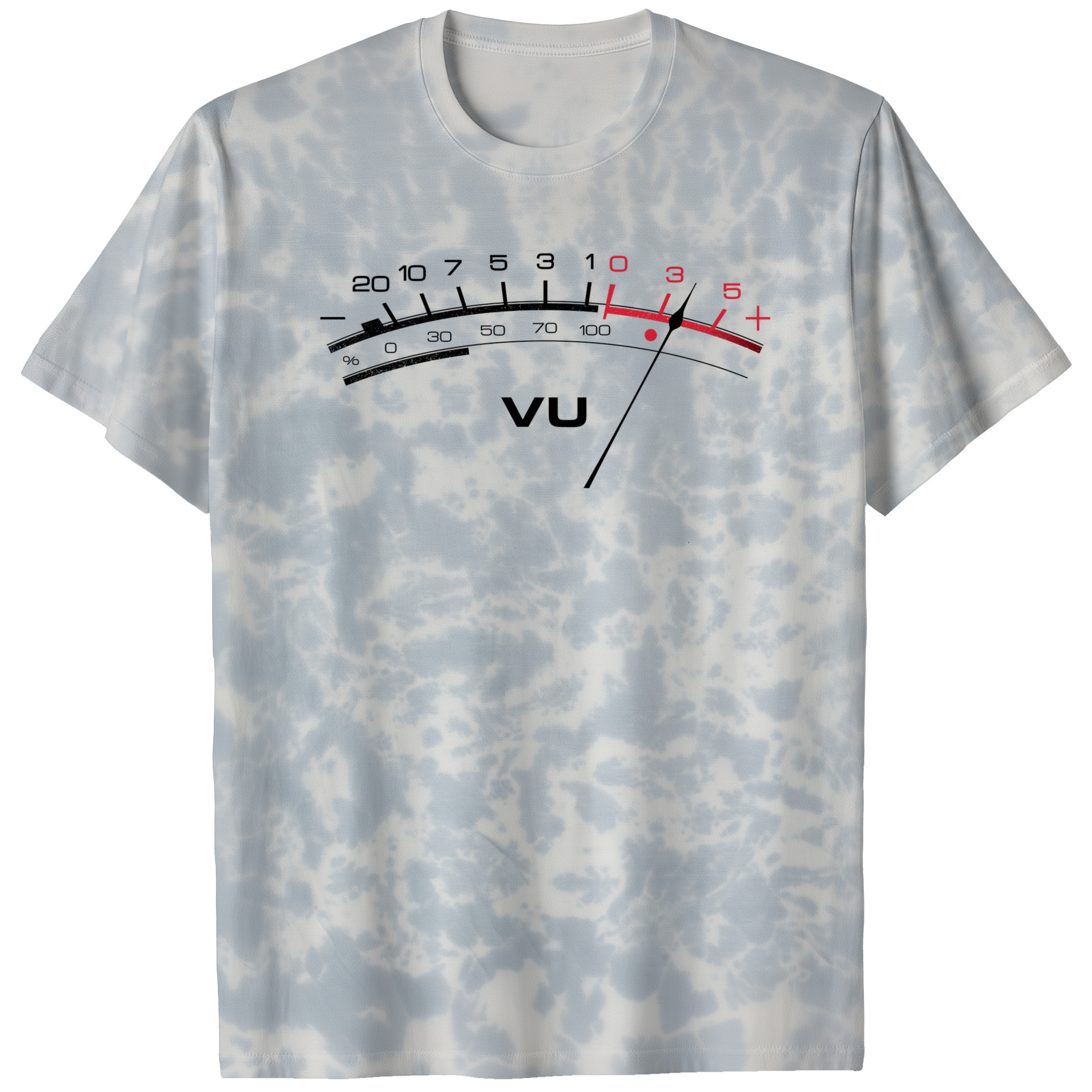 004018.VU-Meter-light-bg-pc Analog VU Meter Retro Audio Signal Visual Meter Art Design Unisex Tie Dye Cotton T-Shirt - Image 6