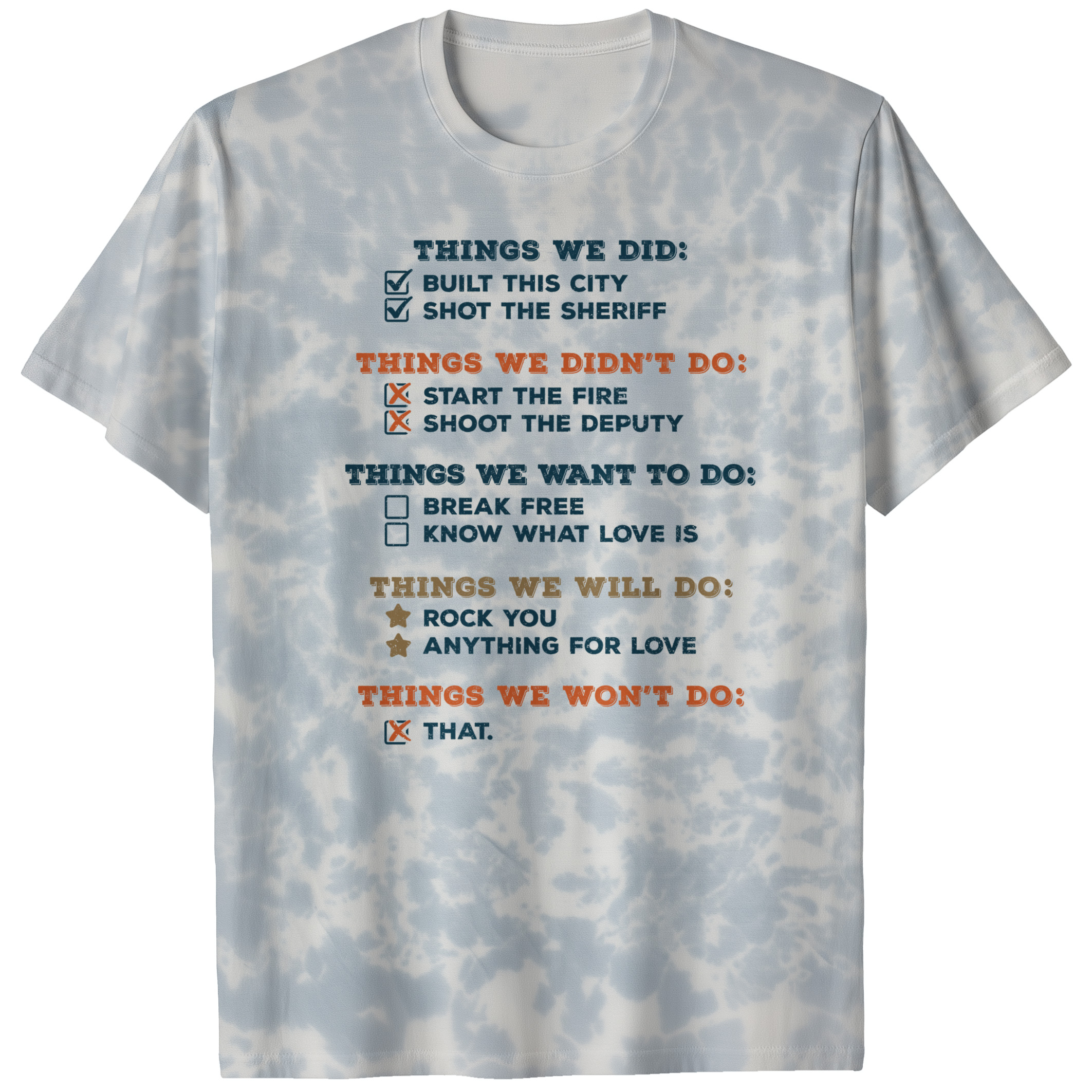 004019.Things-We-Did-light-bg-001-pc Things We Did Classic Song Humorous Checklist Lyric Design Unisex Tie Dye Cotton T-Shirt - Image 5