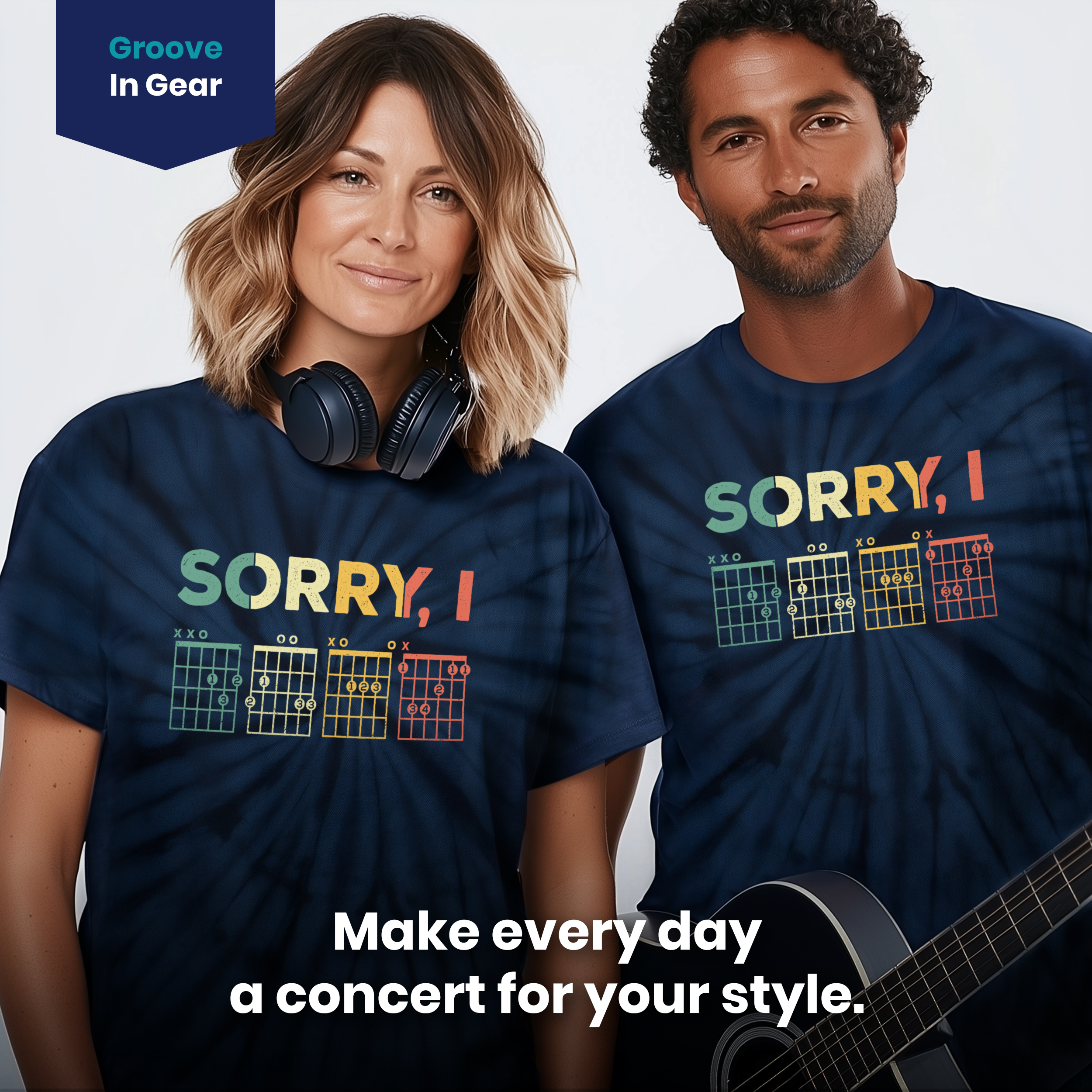 004021.Sorry-I-DGAF-dark-bg-004 Sorry I DGAF Sarcastic Guitar Fans Humor Music Design Art Unisex Tie Dye Cotton T-Shirt - Image 4