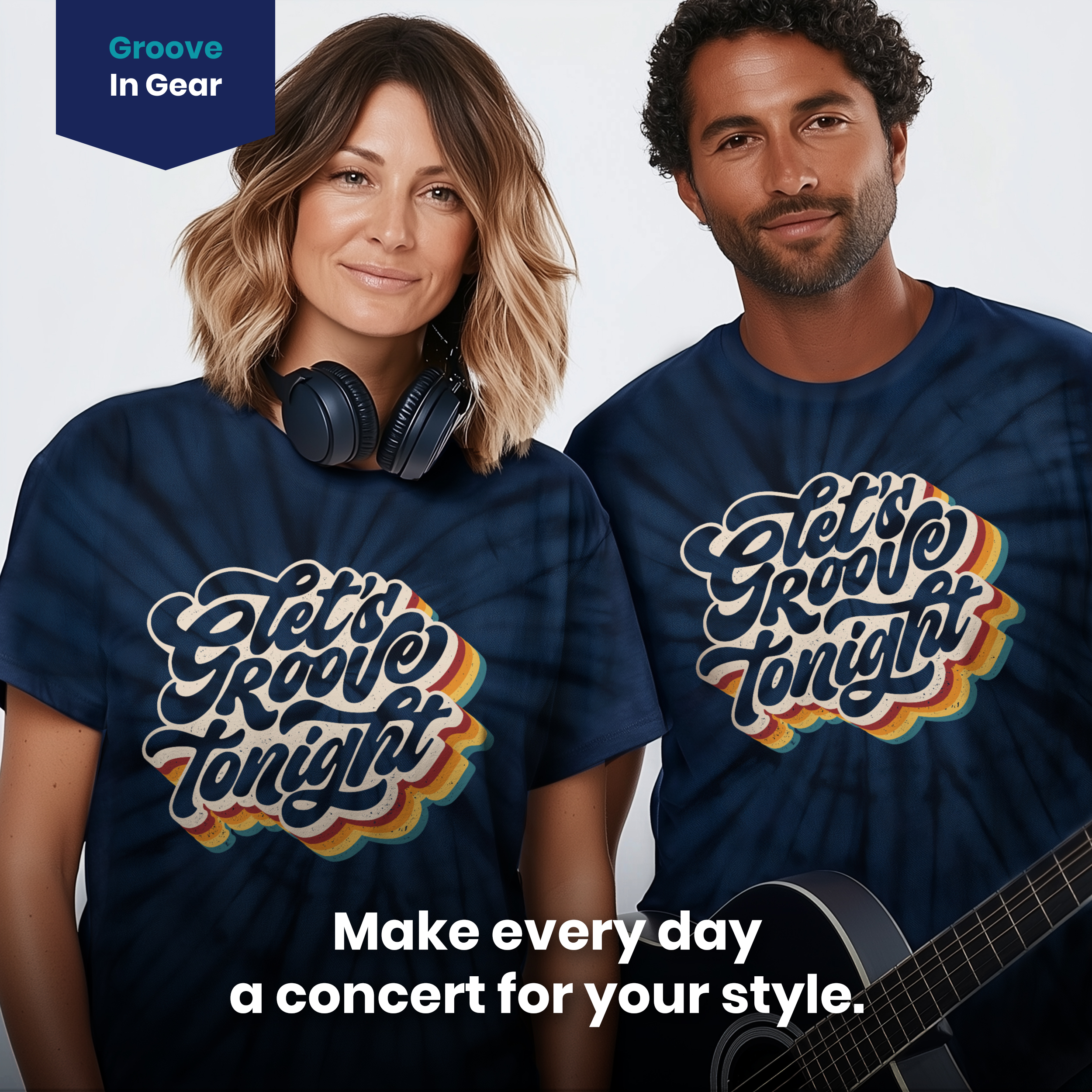 004030.Let-s-Groove-Tonight-dark-bg-004 Lets Groove Tonight Retro Disco Classic Funky Music Art Unisex Tie Dye Cotton T-Shirt - Image 4