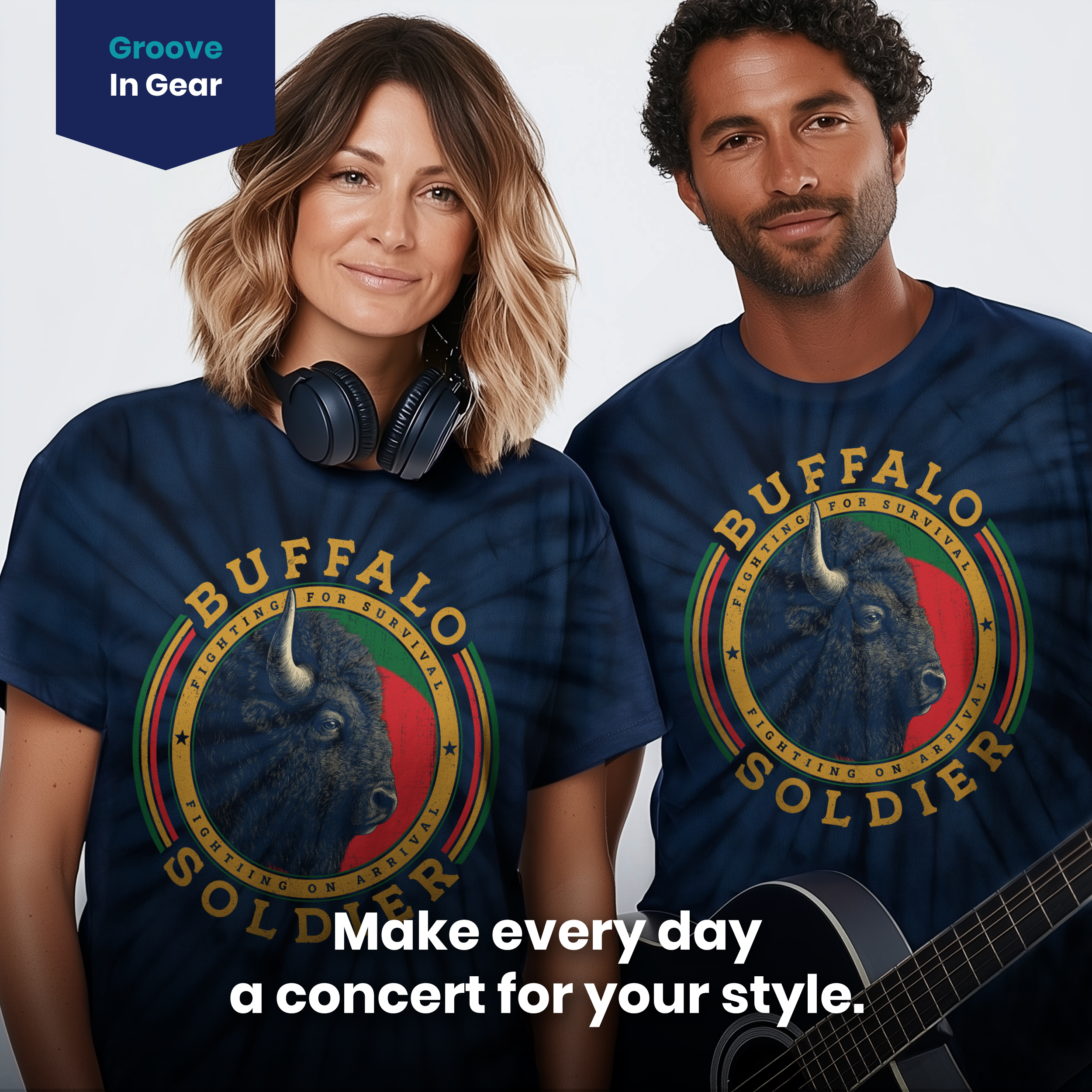 004039.Buffalo-Soldier-dark-bg-004 Buffalo Soldier Reggae Inspired History Heritage Art Design Unisex Tie Dye Cotton T-Shirt - Image 4