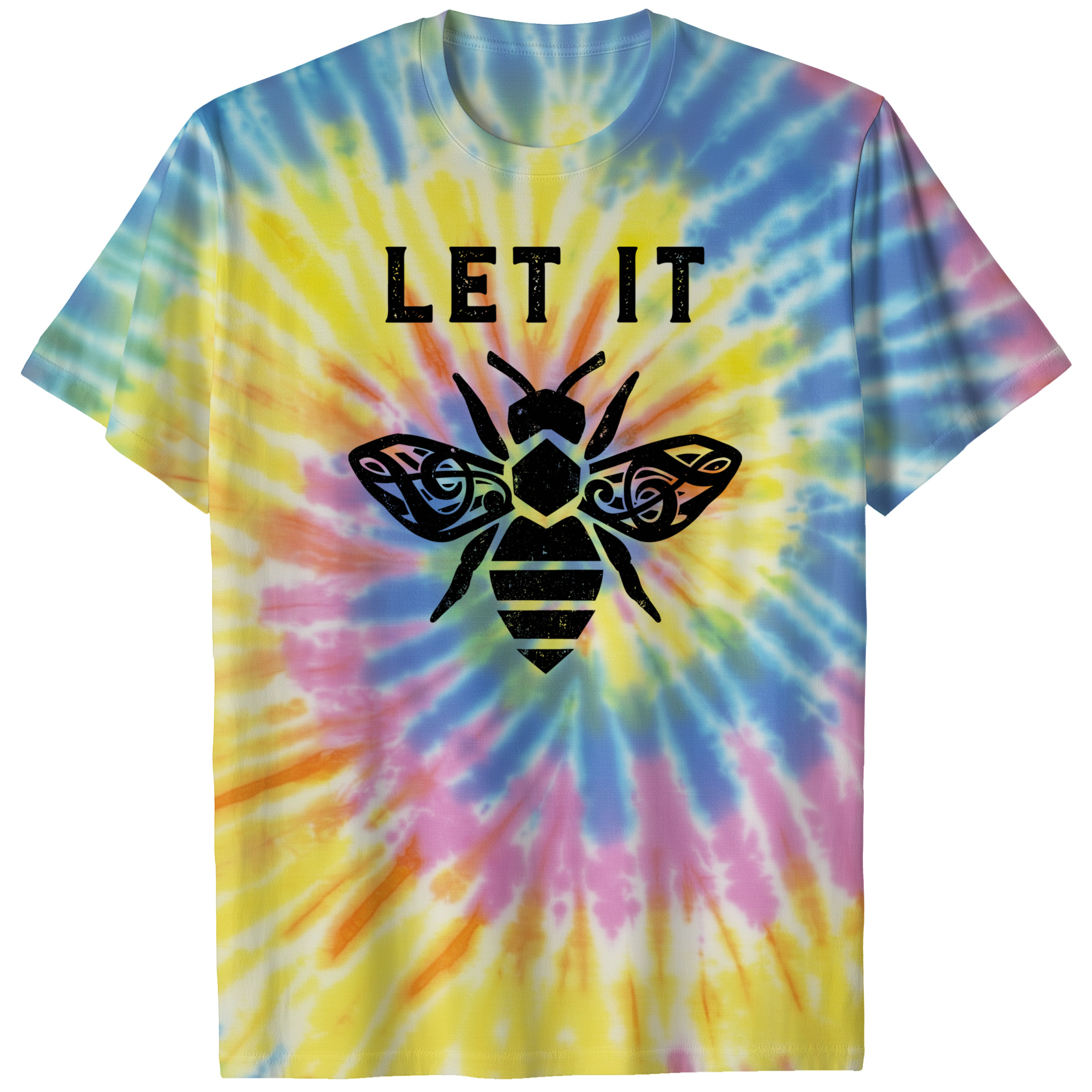 004051.Let-It-Bee-light-bg-001-nr Let It Bee Treble Clef Honey Pun Rustic Graphic Music Lover Unisex Tie Dye Cotton T-Shirt - Image 5