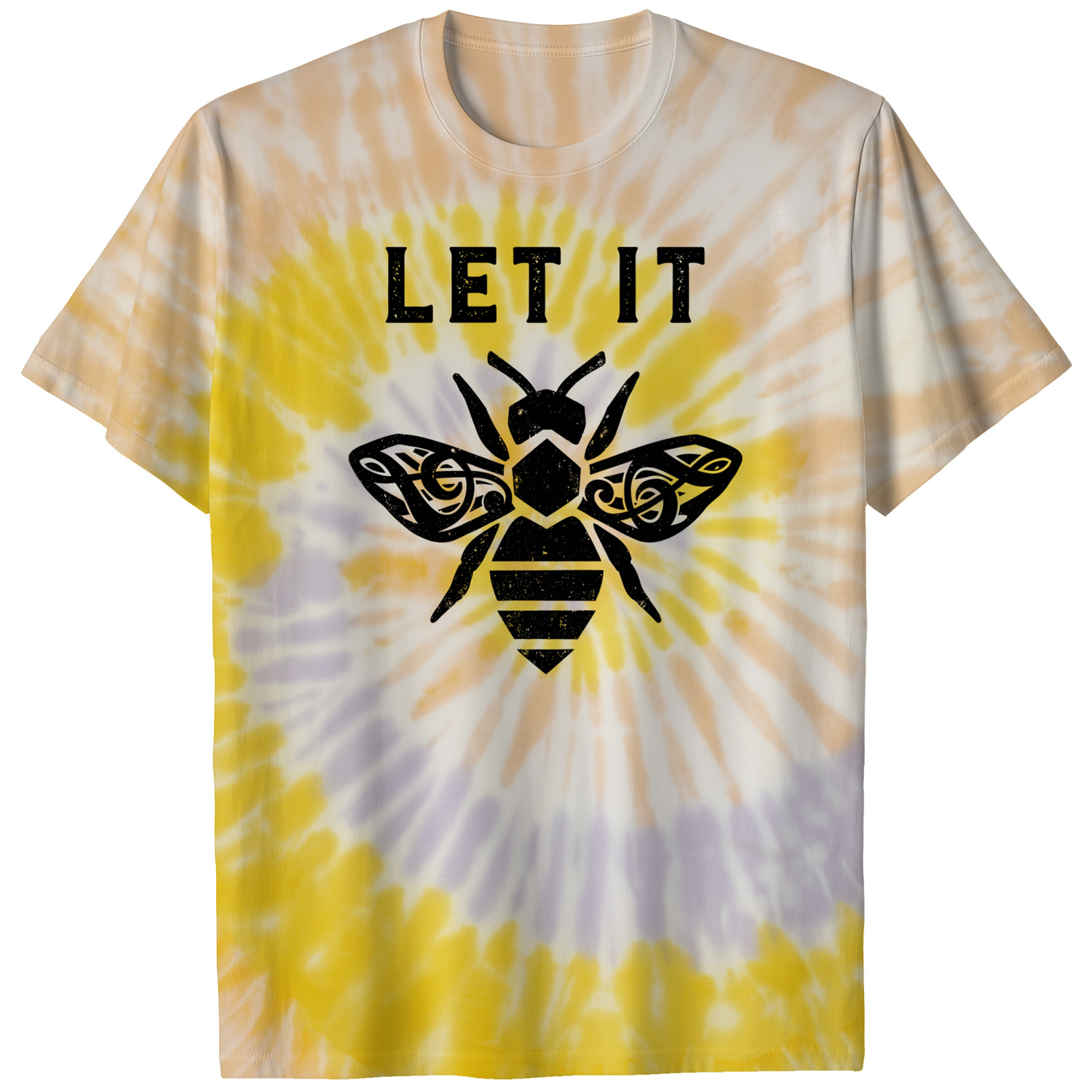 004051.Let-It-Bee-light-bg-001-ss Let It Bee Treble Clef Honey Pun Rustic Graphic Music Lover Unisex Tie Dye Cotton T-Shirt - Image 7