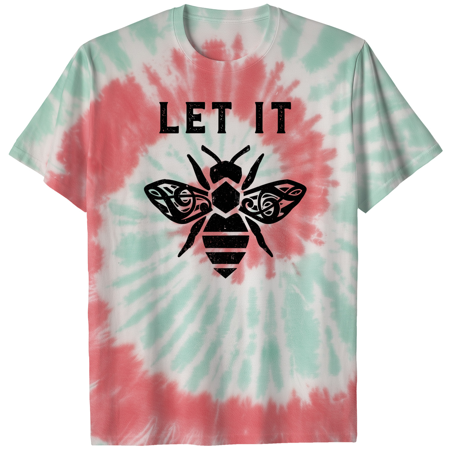 004051.Let-It-Bee-light-bg-001-td Let It Bee Treble Clef Honey Pun Rustic Graphic Music Lover Unisex Tie Dye Cotton T-Shirt - Image 8
