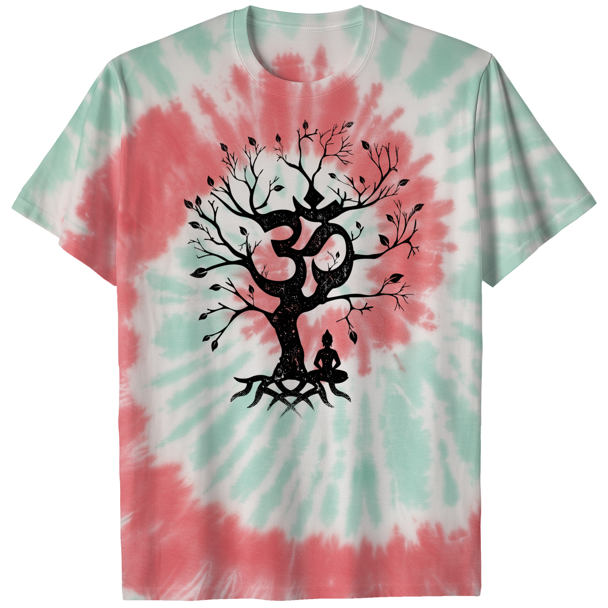 011013.Tree-of-Life-OM-Symbol-shirt-light-001-td Tree of Life and Ohm Symbol Design for Women or Men Om Unisex Tie Dye Cotton T-Shirt - Image 8